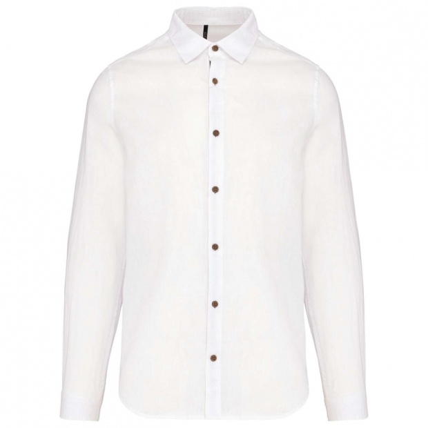 MEN'S LONG SLEEVE LINEN AND COTTON SHIRT