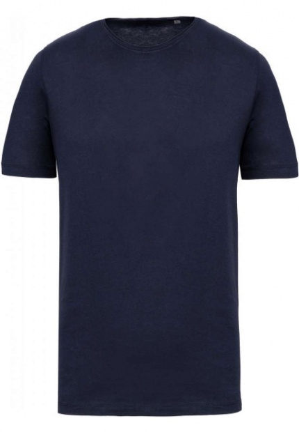 MEN'S SHORT-SLEEVED ORGANIC T-SHIRT WITH RAW EDGE NECKLINE