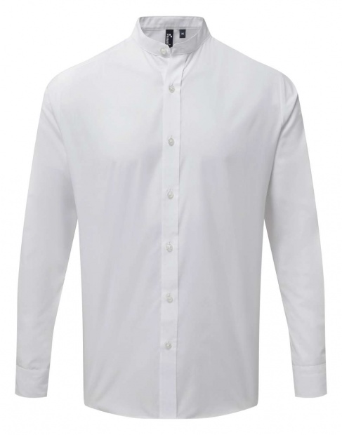 BANDED COLLAR 'GRANDAD' LONG SLEEVE SHIRT