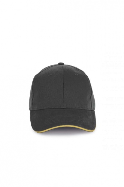 CAP IN ORGANIC COTTON WITH CONTRASTING SANDWICH PEAK - 6PANELS