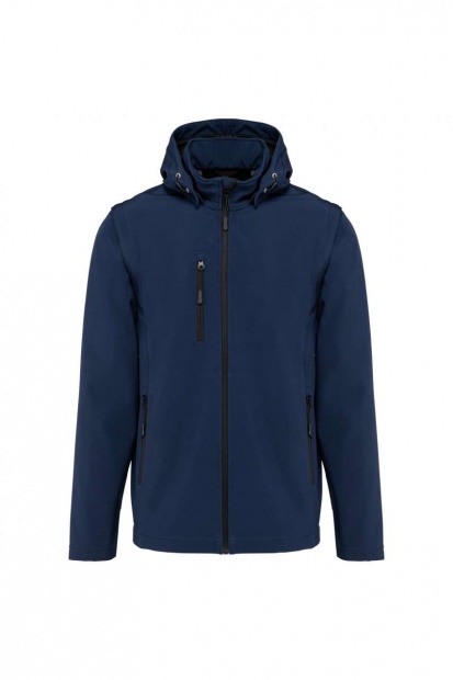 UNISEX 3-LAYER SOFTSHELL HOODED JACKET WITH REMOVABLE SLEEVES