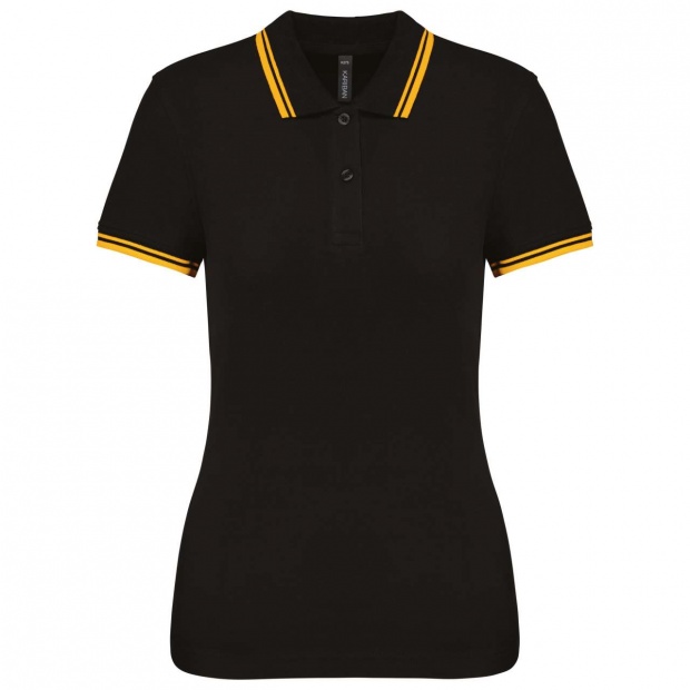 LADIE'S 2 STRIPED SHORT SLEEVED POLOSHIRT