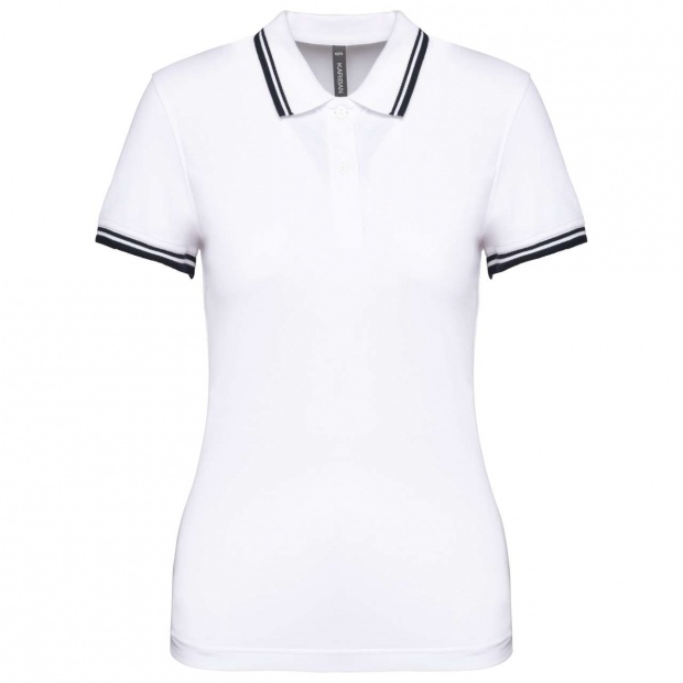 LADIE'S 2 STRIPED SHORT SLEEVED POLOSHIRT