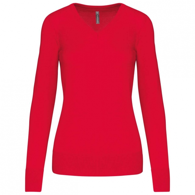 LADIES' V-NECK JUMPER
