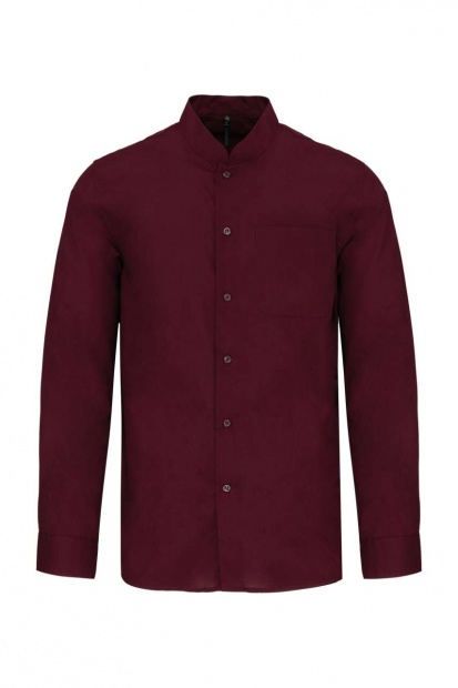 MEN'S LONG-SLEEVED MANDARIN COLLAR SHIRT