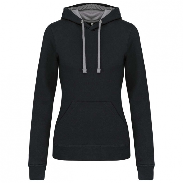 LADIES’ CONTRAST HOODED SWEATSHIRT