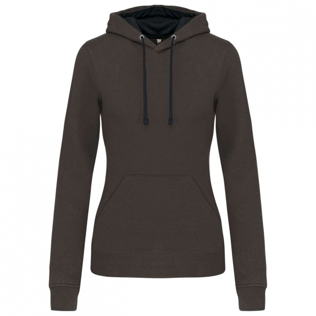 LADIES’ CONTRAST HOODED SWEATSHIRT