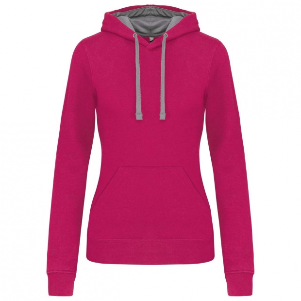 LADIES’ CONTRAST HOODED SWEATSHIRT