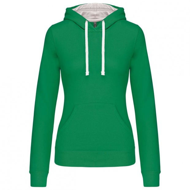 LADIES’ CONTRAST HOODED SWEATSHIRT