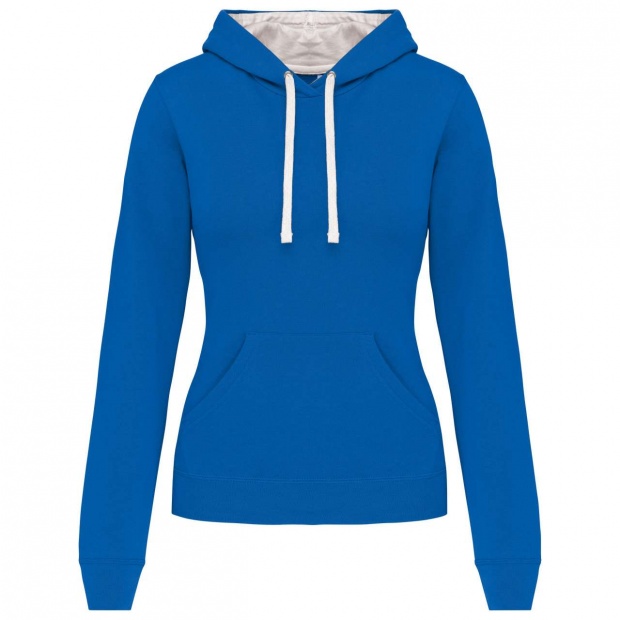 LADIES’ CONTRAST HOODED SWEATSHIRT