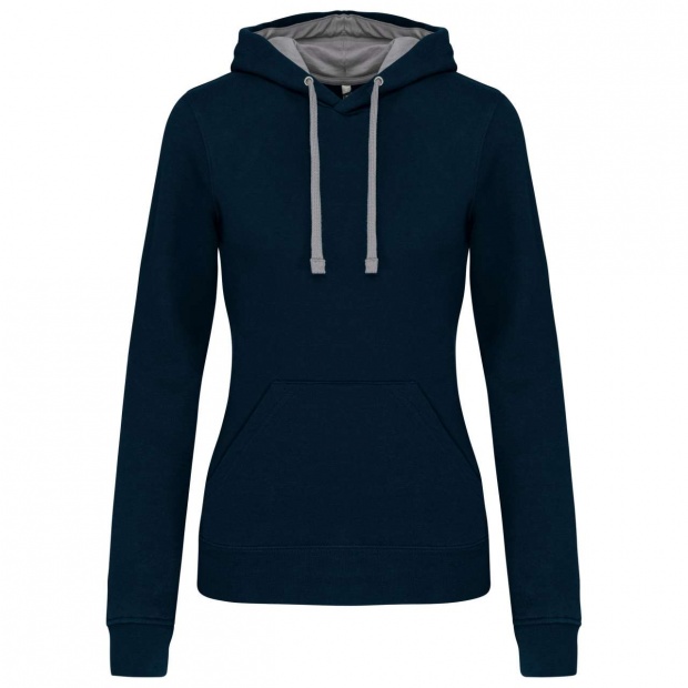 LADIES’ CONTRAST HOODED SWEATSHIRT