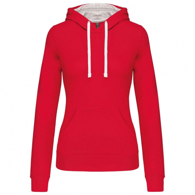 LADIES’ CONTRAST HOODED SWEATSHIRT