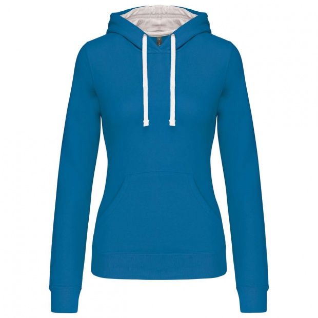 LADIES’ CONTRAST HOODED SWEATSHIRT