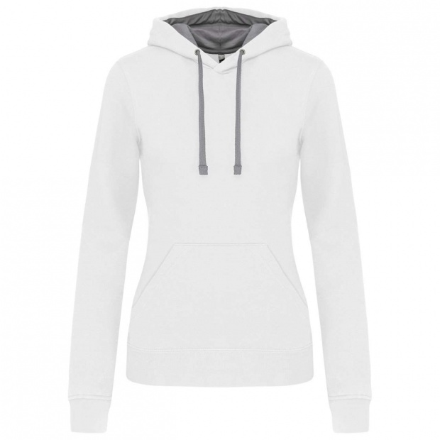 LADIES’ CONTRAST HOODED SWEATSHIRT