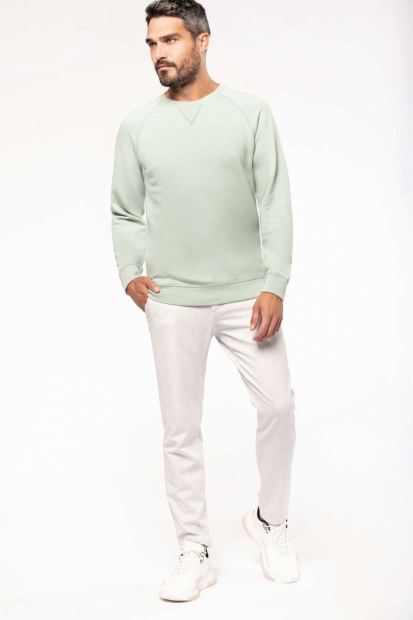 MEN'S ORGANIC COTTON CREW NECK RAGLAN SLEEVE SWEATSHIRT