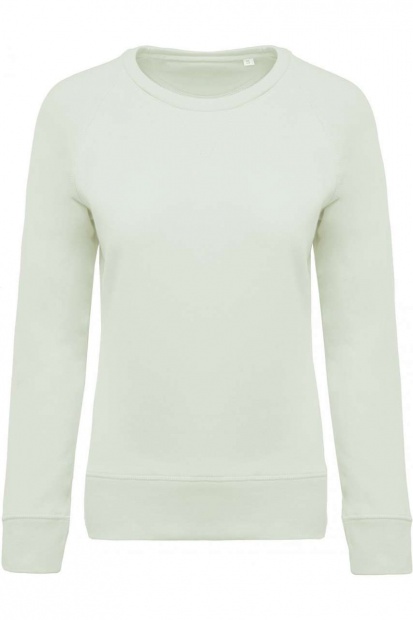 LADIES’ ORGANIC COTTON CREW NECK RAGLAN SLEEVE SWEATSHIRT