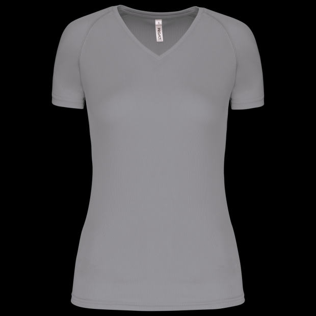 LADIES’ V-NECK SHORT SLEEVE SPORTS T-SHIRT