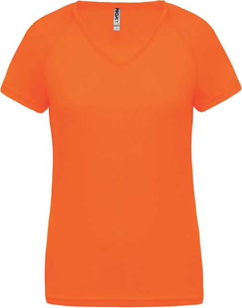 LADIES’ V-NECK SHORT SLEEVE SPORTS T-SHIRT