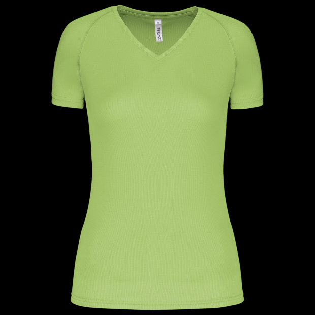 LADIES’ V-NECK SHORT SLEEVE SPORTS T-SHIRT