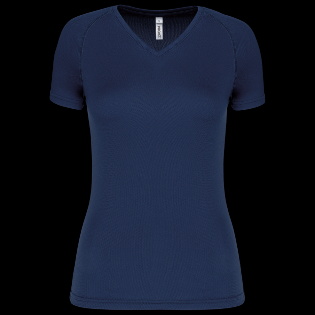 LADIES’ V-NECK SHORT SLEEVE SPORTS T-SHIRT