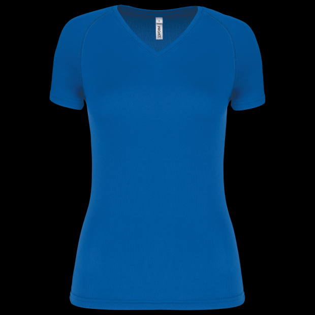 LADIES’ V-NECK SHORT SLEEVE SPORTS T-SHIRT
