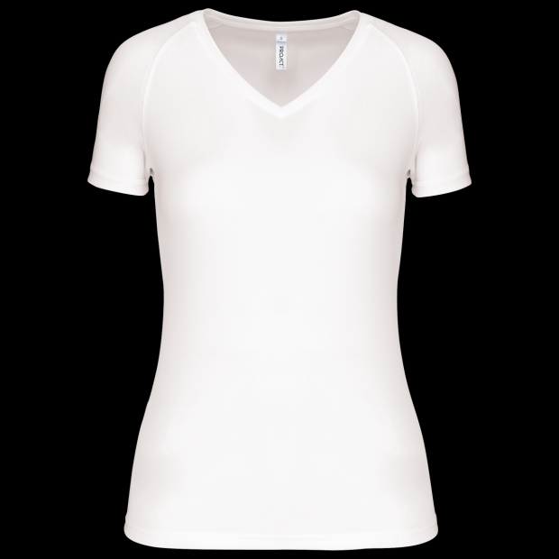 LADIES’ V-NECK SHORT SLEEVE SPORTS T-SHIRT