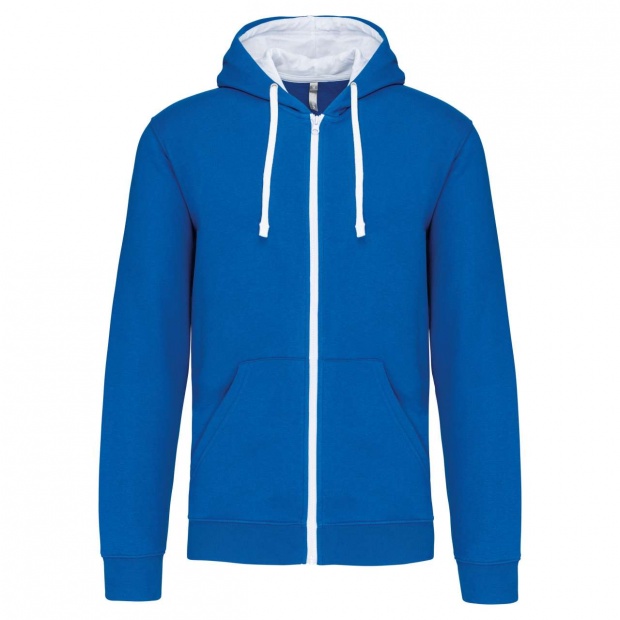 MEN'S CONTRAST HOODED FULL ZIP SWEATSHIRT