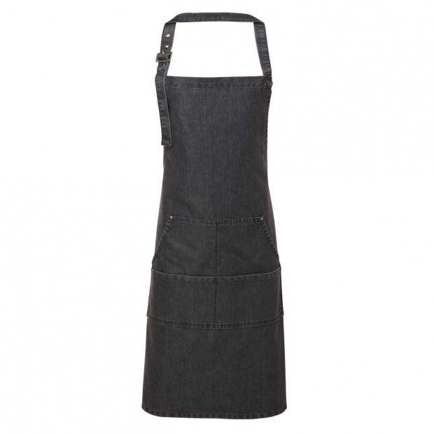 JEANS STITCH DENIM BIB APRON