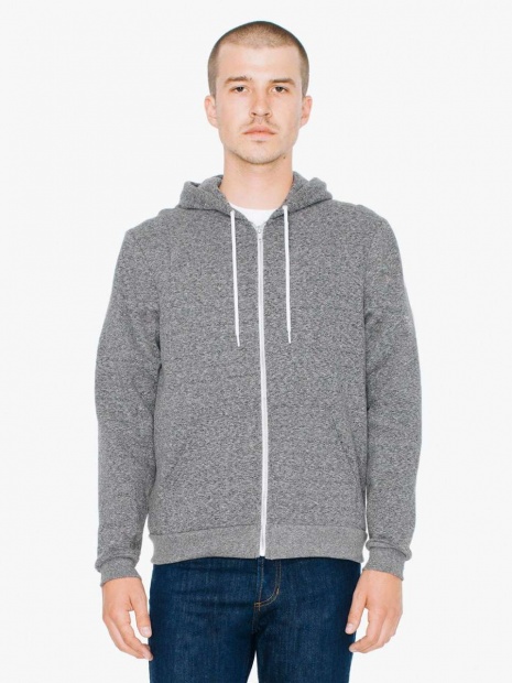 UNISEX MOCK TWIST HOODED ZIP SWEATSHIRT