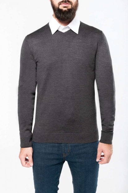 MEN’S V-NECK MERINO WOOL JUMPER
