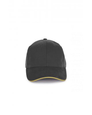 CAP IN ORGANIC COTTON WITH CONTRASTING SANDWICH PEAK - 6PANELS