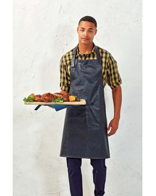 FAUX LEATHER BIB APRON