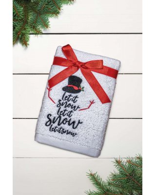 OLIMA CHRISTMAS TOWEL - LET IT SNOW SNOWMAN