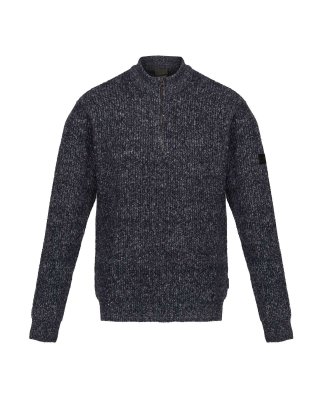 SOLOMON ZIP-NECK KNITTED PULLOVER