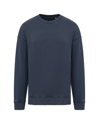 UNISEX WASHED EFFECT OVERSIZE ROUND NECK SWEATSHIRT