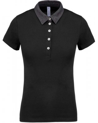 LADIES' TWO-TONE JERSEY POLO SHIRT