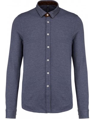 LONG-SLEEVED JACQUARD KNIT SHIRT