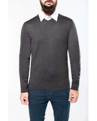 MEN’S V-NECK MERINO WOOL JUMPER